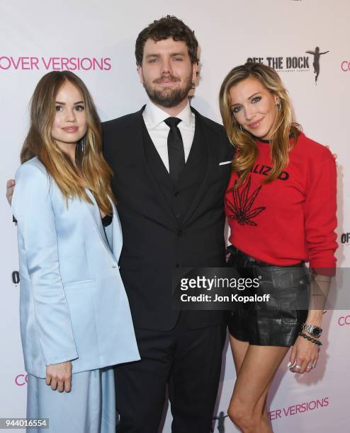 Debby Ryan, Austin Swift and Katie Cassidy attend the Premiere Of Sony Pictures Home Entertainment And Off The Dock's "Cover Versions" at Landmark...