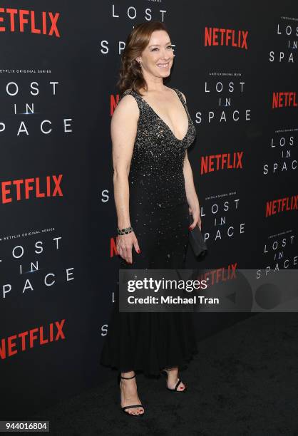 Molly Parker arrives to the Los Angeles premiere of Netflix's "Lost In Space" Season 1 held at The Cinerama Dome on April 9, 2018 in Los Angeles,...