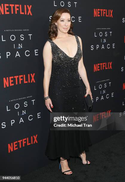 Molly Parker arrives to the Los Angeles premiere of Netflix's "Lost In Space" Season 1 held at The Cinerama Dome on April 9, 2018 in Los Angeles,...