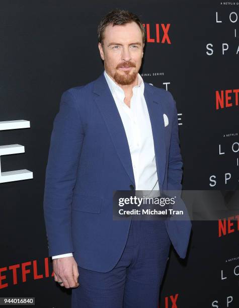 Toby Stephens arrives to the Los Angeles premiere of Netflix's "Lost In Space" Season 1 held at The Cinerama Dome on April 9, 2018 in Los Angeles,...