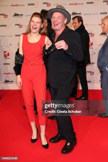 Ben Becker and his daughter Lilith Becker during the 13th Live Entertainment Award 2018 at Festhalle Frankfurt on April 9, 2018 in Frankfurt am Main,...