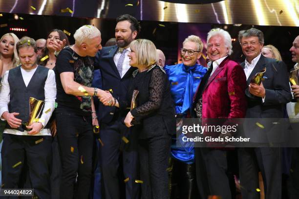 Baxxter , Ingo Nommsen, Mary Roos, Baerbel Schaefer, Ossy Hoppe and Peter Schwenkow during the 13th Live Entertainment Award 2018 at Festhalle...
