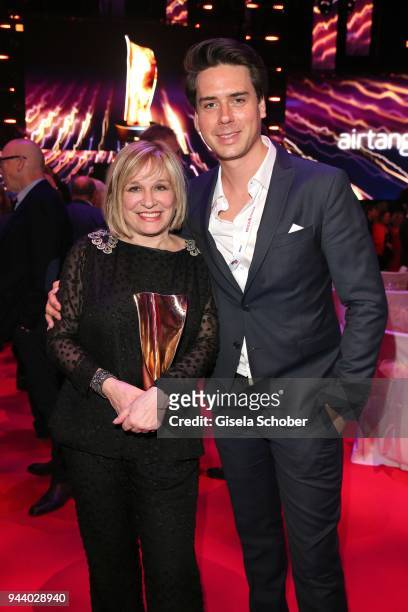 Mary Roos and son Julian during the 13th Live Entertainment Award 2018 at Festhalle Frankfurt on April 9, 2018 in Frankfurt am Main, Germany.