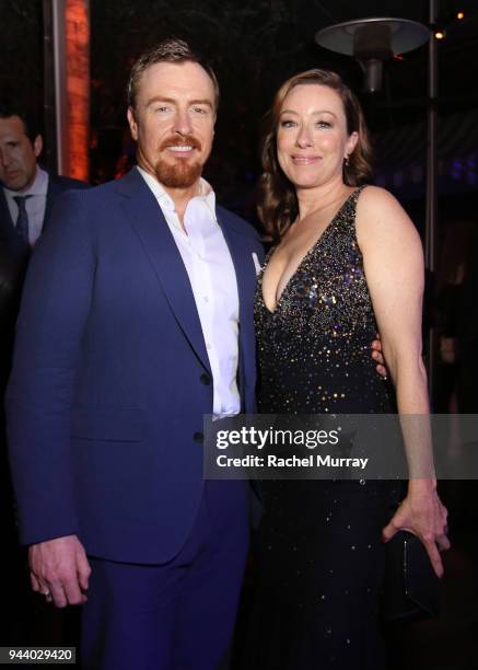 Toby Stephens and Molly Parker attend Netflix's "Lost In Space" Los Angeles premiere on April 9, 2018 in Los Angeles, California.