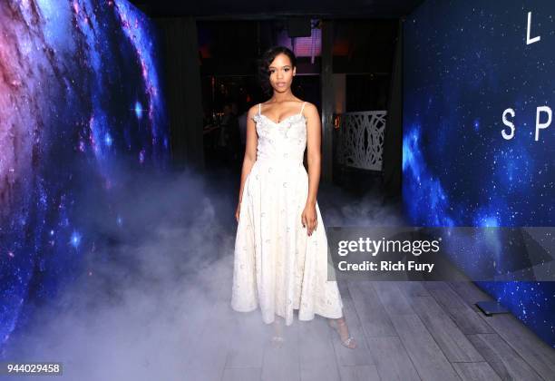 Taylor Russell attends Netflix's "Lost In Space" Los Angeles premiere on April 9, 2018 in Los Angeles, California.