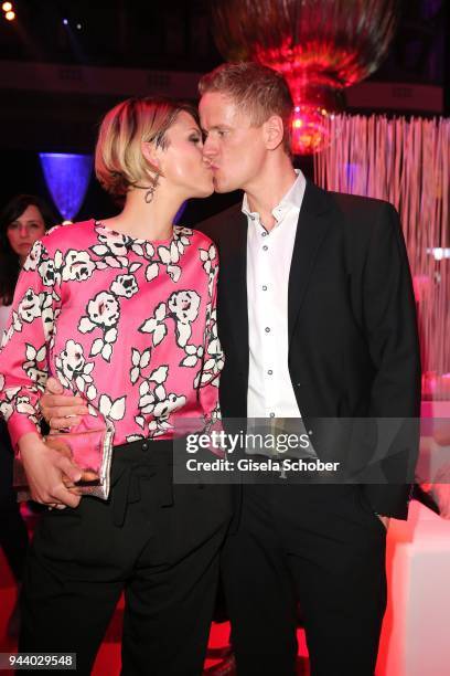 Anna-Maria Zimmermann and her husband Christian Tegeler during the 13th Live Entertainment Award 2018 at Festhalle Frankfurt on April 9, 2018 in...