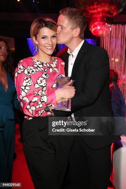 Anna-Maria Zimmermann and her husband Christian Tegeler during the 13th Live Entertainment Award 2018 at Festhalle Frankfurt on April 9, 2018 in...