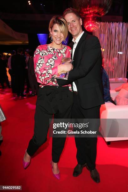 Anna-Maria Zimmermann and her husband Christian Tegeler during the 13th Live Entertainment Award 2018 at Festhalle Frankfurt on April 9, 2018 in...