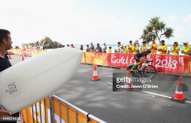 Scotland's Katie Archibald during the Cycling Time Trial on day six of the Gold Coast 2018 Commonwealth Games at Currumbin Beachfront on April 10,...