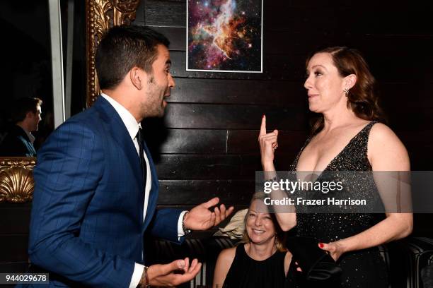 Ignacio Serricchio and Molly Parker attend the Premiere Of Netflix's "Lost In Space" Season 1 After Party at Le Jardin LA on April 9, 2018 in Los...