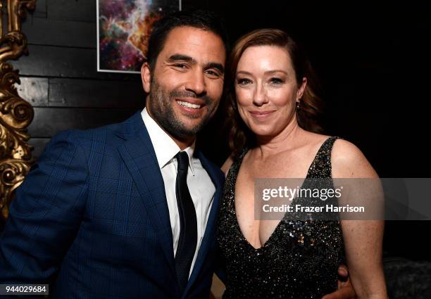 Ignacio Serricchio and Molly Parker attend the Premiere Of Netflix's "Lost In Space" Season 1 After Party at Le Jardin LA on April 9, 2018 in Los...