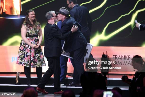 Wolfgang Trepper and Ben Becker during the 13th Live Entertainment Award 2018 at Festhalle Frankfurt on April 9, 2018 in Frankfurt am Main, Germany.