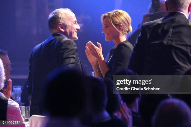 Helene Fischer and her manager Uwe Kanthak during the 13th Live Entertainment Award 2018 at Festhalle Frankfurt on April 9, 2018 in Frankfurt am...