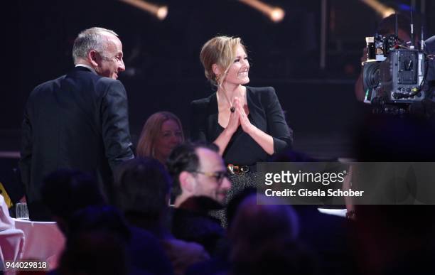 Helene Fischer and her manager Uwe Kanthak during the 13th Live Entertainment Award 2018 at Festhalle Frankfurt on April 9, 2018 in Frankfurt am...