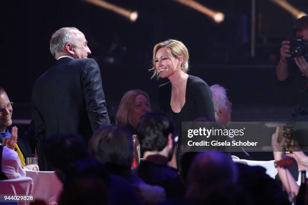 Helene Fischer and her manager Uwe Kanthak during the 13th Live Entertainment Award 2018 at Festhalle Frankfurt on April 9, 2018 in Frankfurt am...