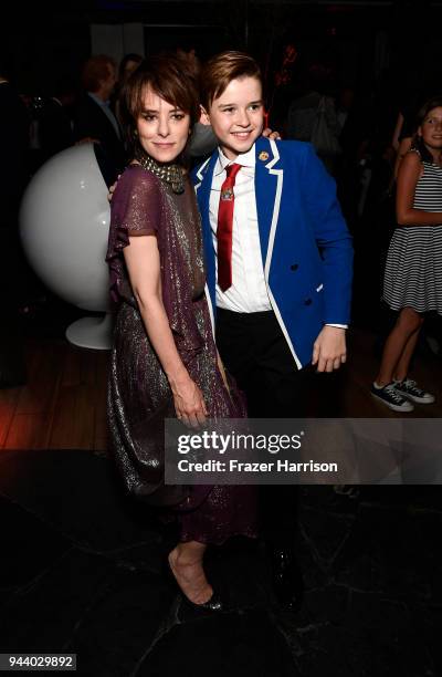 Parker Posey and Maxwell Jenkins attend the Premiere Of Netflix's "Lost In Space" Season 1 After Party at Le Jardin LA on April 9, 2018 in Los...