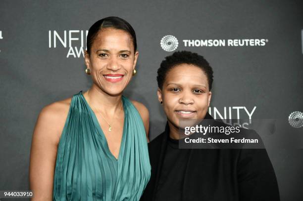 Isolde Brielmaier and Alexandra Bell attend the International Center of Photography's 2018 Infinity awards on April 9, 2018 in New York City.