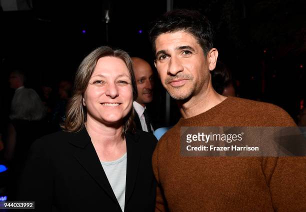 Netflix's Cindy Holland and actor Raza Jaffrey attend the Premiere Of Netflix's "Lost In Space" Season 1 After Party at Le Jardin LA on April 9, 2018...