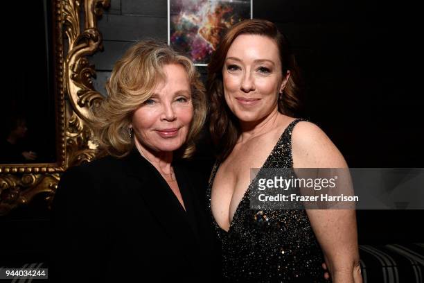 Marta Kristen and Molly Parker attend the Premiere Of Netflix's "Lost In Space" Season 1 After Party at Le Jardin LA on April 9, 2018 in Los Angeles,...
