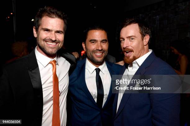 Burk Sharpless, Toby Stephens, attend the Premiere Of Netflix's "Lost In Space" Season 1 After Party at Le Jardin LA on April 9, 2018 in Los Angeles,...