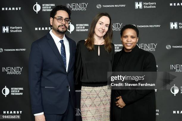 Danny Peralta, Lacy Austin and Alexandra Bell attend the International Center of Photography's 2018 Infinity awards on April 9, 2018 in New York City.