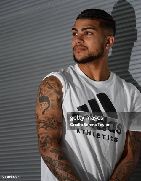 DeAndre Yedlin poses for photos during a photocall at Hotel La Finca Golf and Spa Resort on March 17 in Alicante, Spain.