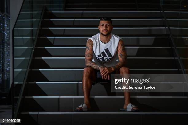 DeAndre Yedlin poses for photos during a photocall at Hotel La Finca Golf and Spa Resort on March 17 in Alicante, Spain.