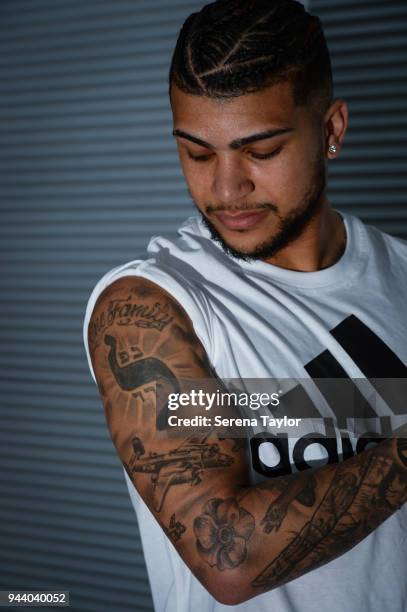 DeAndre Yedlin poses for photos during a photocall at Hotel La Finca Golf and Spa Resort on March 17 in Alicante, Spain.