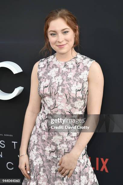 Mina Sundwall attends the "Lost In Space" Season 1 Premiere at ArcLight Cinerama Dome on April 9, 2018 in Hollywood, California.