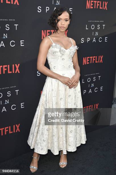 Taylor Russell attends the "Lost In Space" Season 1 Premiere at ArcLight Cinerama Dome on April 9, 2018 in Hollywood, California.