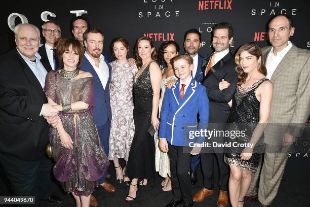 Lost In Space cast and crew, Kevin Burns, Parker Posey, Matt Sazama, Zack Estrin, Toby Stephens, Mina Sundwall, Molly Parker, Taylor Russell, Maxwell...