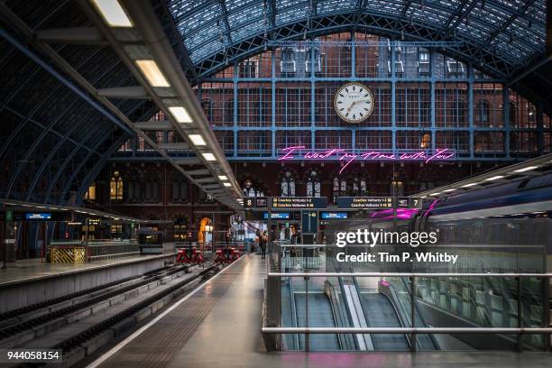 This year's Terrace Wires installation 'I Want My Time With You, 2018' by Royal Academician, Tracey Emin is unveiled at St Pancras International...