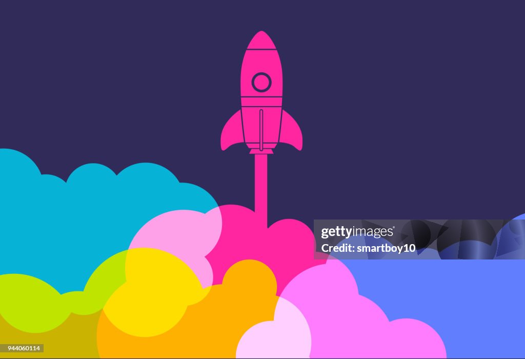 Business Startup Launch Rocket