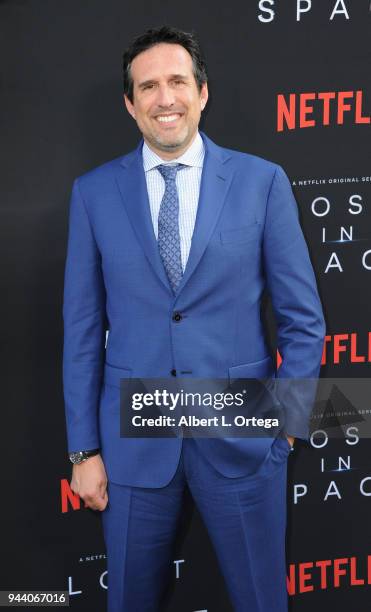 Producer Zack Estrin arrives for the Premiere Of Netflix's "Lost In Space" Season 1 held at The Cinerama Dome on April 9, 2018 in Los Angeles,...