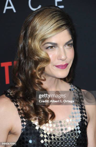 Actress Selma Blair arrives for the Premiere Of Netflix's "Lost In Space" Season 1 held at The Cinerama Dome on April 9, 2018 in Los Angeles,...