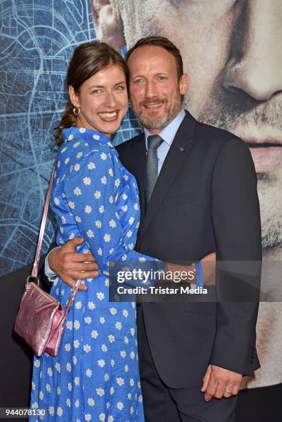 Cosima Lohse and Wotan Wilke Moehring attend the 'Steig. Nicht. Aus!' Premiere on April 9, 2018 in Berlin, Germany.