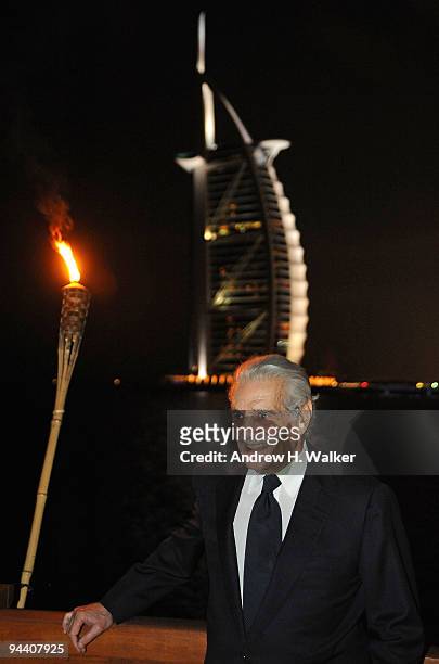 Actor Omar Sharif attends the In Focus France Reception during day six of the 6th Annual Dubai International Film Festival held at the Madinat...