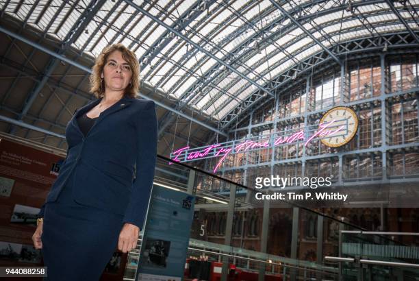 Royal Academician Tracey Emin unveils 'I Want My Time With You, 2018', this year's Terrace Wires installation at St Pancras International station on...