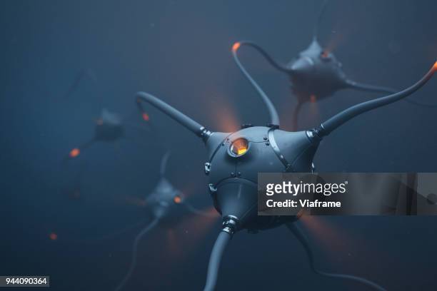 artificial neurons - dunkel - dunkel foto e immagini stock