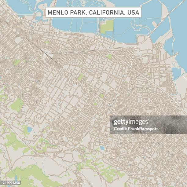 menlo park california us city street map - menlo park california stock illustrations