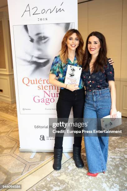 Actresses Nuria Gago and Leticia Dolera attend 'Quiereme Siempre' book presentation as 'Azorin De Novela' Award Winner on April 9, 2018 in Madrid,...