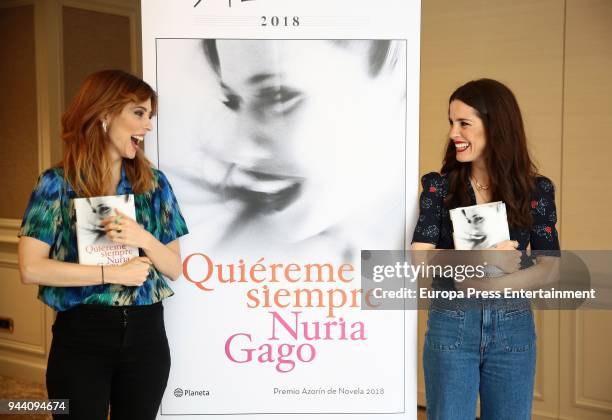 Actresses Nuria Gago and Leticia Dolera attend 'Quiereme Siempre' book presentation as 'Azorin De Novela' Award Winner on April 9, 2018 in Madrid,...