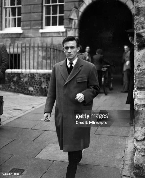 Kenneth Edward Hume 27, film producer of Polygon-mews, London, arrives at Lymington Magistrates Court, where he is accused of assaulting a boy scout,...