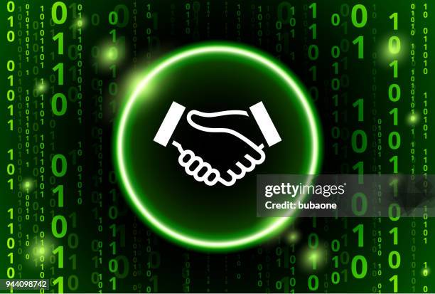 handshake binary code vector pattern background - virtual handshake stock illustrations