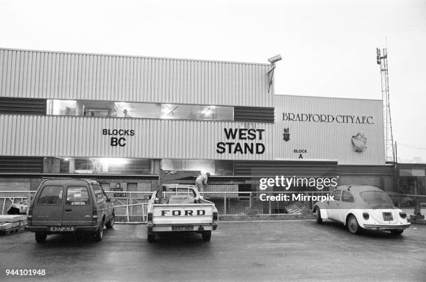 New West Stand at Valley Parade, home of Bradford City FC, 8th December 1986.