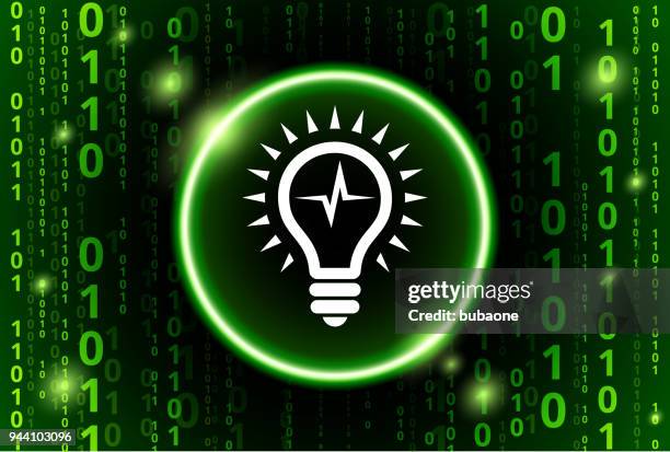 lightbubl binary code vector pattern background - binary code lightbulb stock illustrations