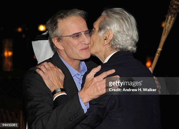 Actors Christopher Lambert and Omar Sharif attend the In Focus France Reception during day six of the 6th Annual Dubai International Film Festival...