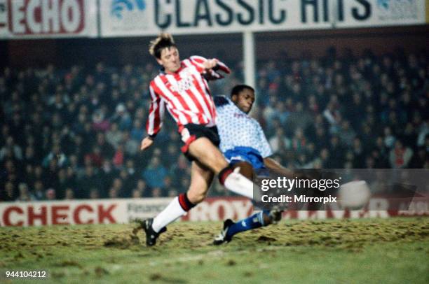 Southampton 0-0 Manchester United, FA Cup match at The Dell, Monday 27th January 1992, Replay Result 2-2 a.e.t. Southampton won on penalties, Matthew...