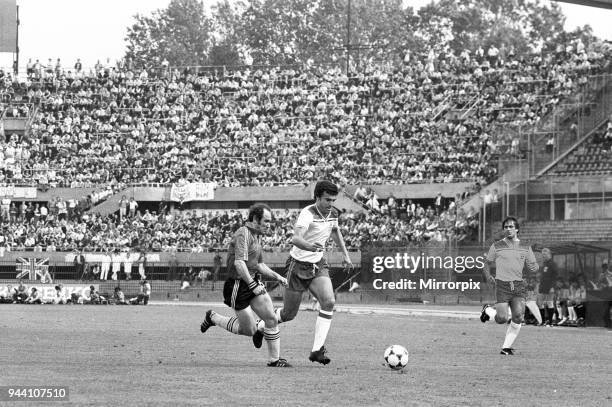 Belgium v England, European Championship Match, Group Stage, Group 2, Delle Alpi, Turin, Italy, 12th June 1980. Trevor Brooking. Final score: Belgium...