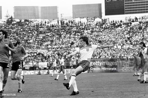 Belgium v England, European Championship Match, Group Stage, Group 2, Delle Alpi, Turin, Italy, 12th June 1980. Final score: Belgium 1-1 England.
